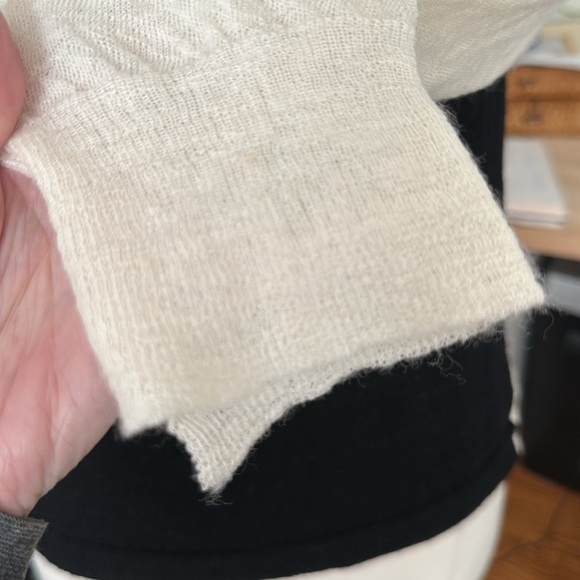 A.L.C. Lightweight Wool Sweater Black Cream Color Block Layer Neutral Size Small - Picture 10 of 15